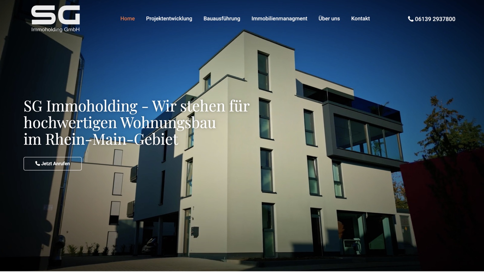 Website der SG Immoholding